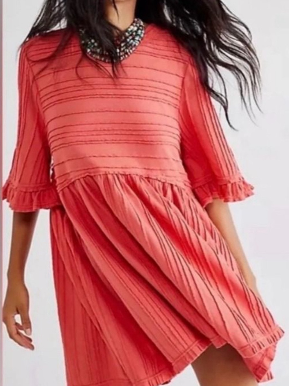 Free people mini dress bell Sleeve xsmall